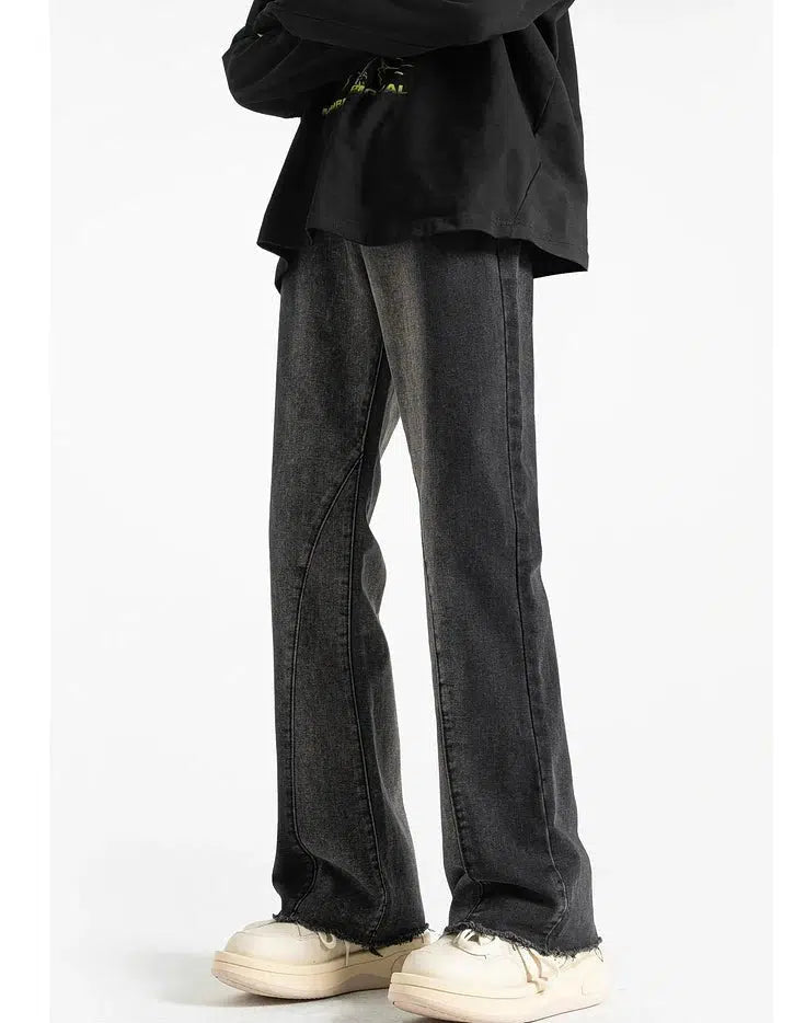 Plus - size women jeans for a comfortable and stylish fitWide-leg Versatile Distressed Bootcut Jeans