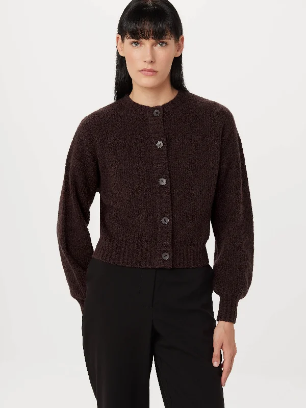 v neck women cardigan to elongate the necklineThe Seawool® Sweater Cardigan in Dark Plum v neck women cardigan to elongate the necklineThe Seawool® Sweater Cardigan in Dark Plum