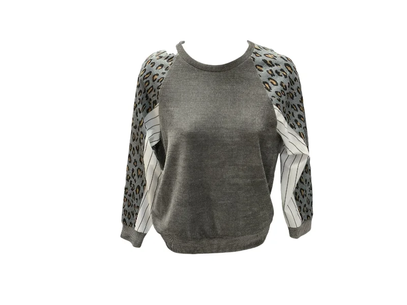 Single - Breasted Women's Tweed Blazers with Gold Buttons for a Classic LookNWT THML Women's Sweater Gray Multi XS Single - Breasted Women's Tweed Blazers with Gold Buttons for a Classic LookNWT THML Women's Sweater Gray Multi XS