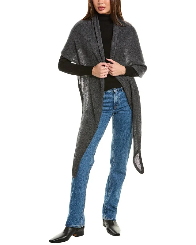 Plus Size Women's Oversized Chunky Knit SweatersAmicale Cashmere Fringe Asymmetrical Cashmere Poncho