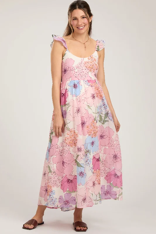 Backless Women Dress for a Sexy and Alluring Look at Evening Events Backless Women Dress for a Sexy and Alluring Look at Evening Events Ivory Floral Tie Back Maternity Maxi Dress