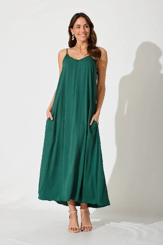 Maxi dresses with a cinched waist for a defined silhouetteNo Scrubs Maxi Dress In Green