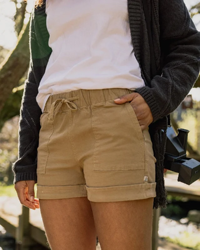 Belted Women Shorts to Enhance the WaistlineCarriso Organic Cotton Short - Biscuit